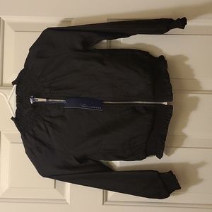 Habitual Girls Zip Up Black Top Size 6x